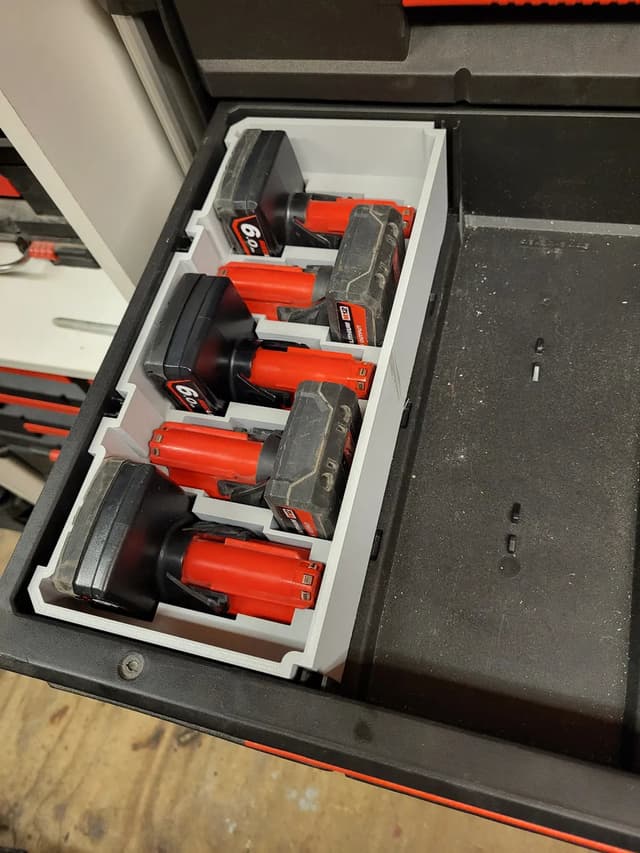 Packout Drawer Insert for Large M12 Batteries (MDD-12LB) - Milwaukee Dave Design